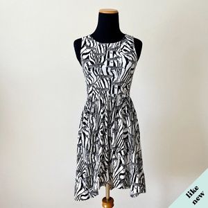 H&M Black White Zebra Print Sleeveless Dress